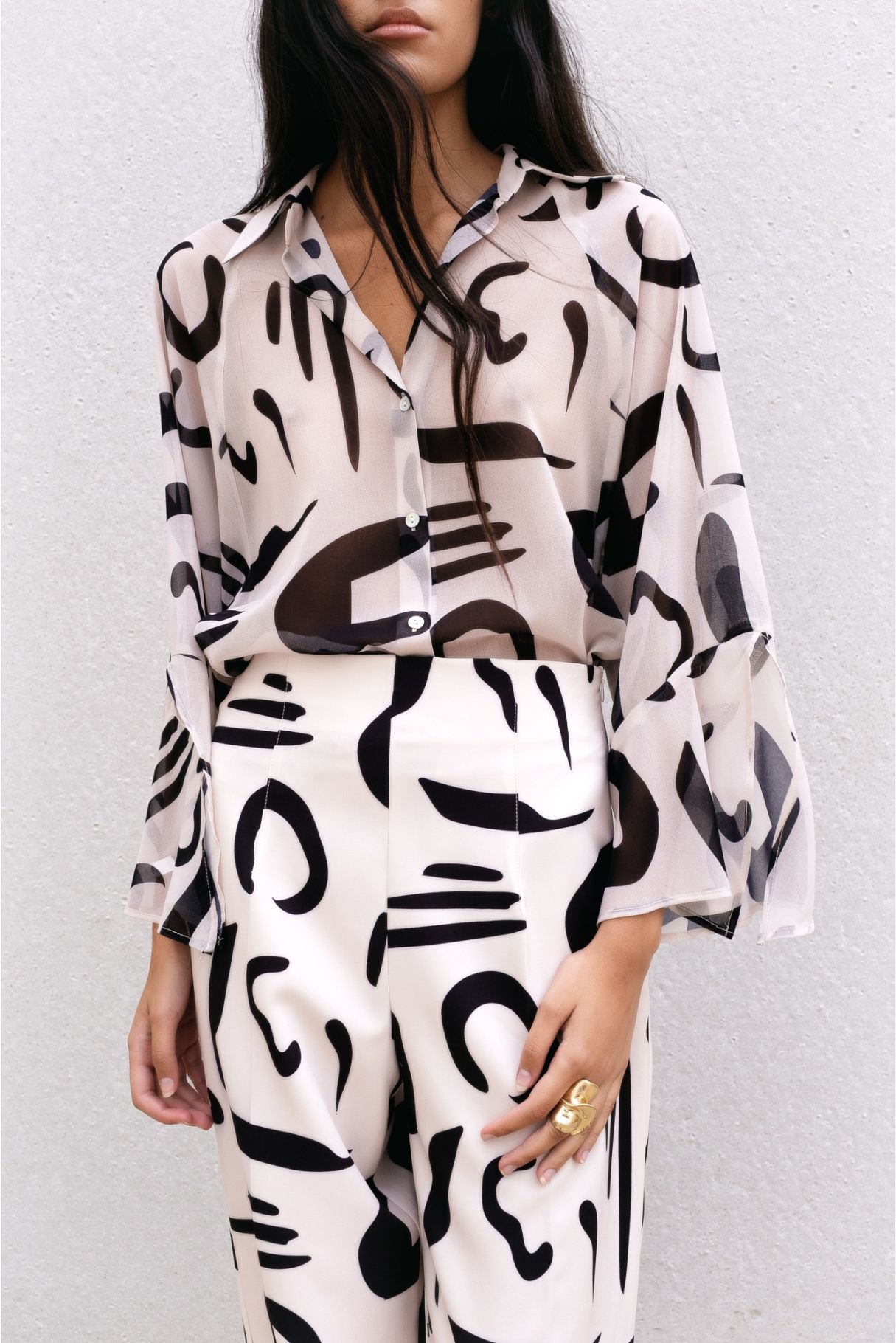 BLUSA IN CHIFFON STAMPATO