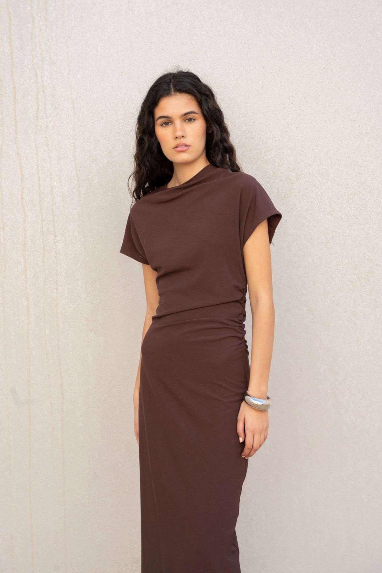 VESTIDO MIDI DRAPEADO