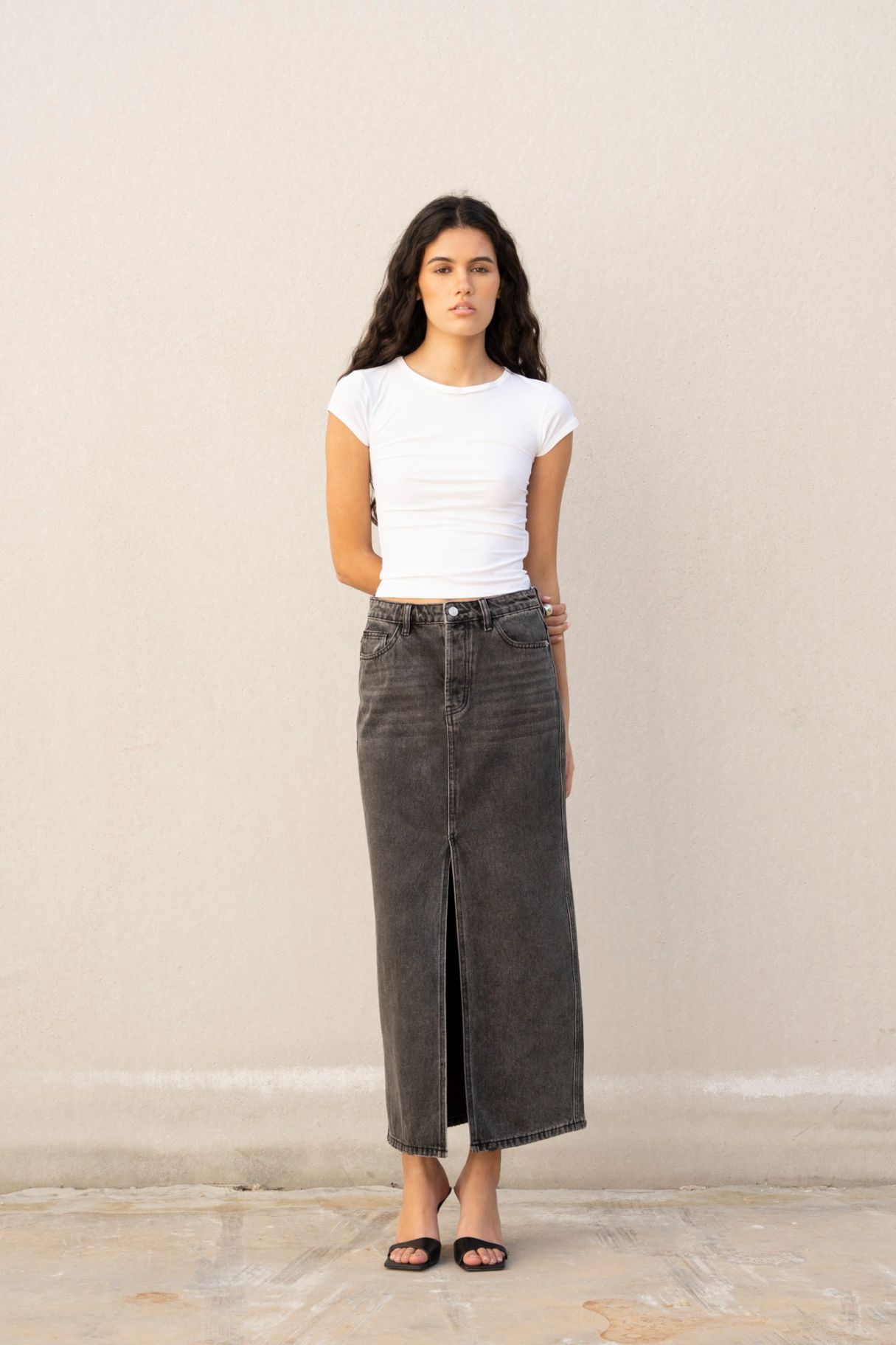 GONNA MIDI IN DENIM