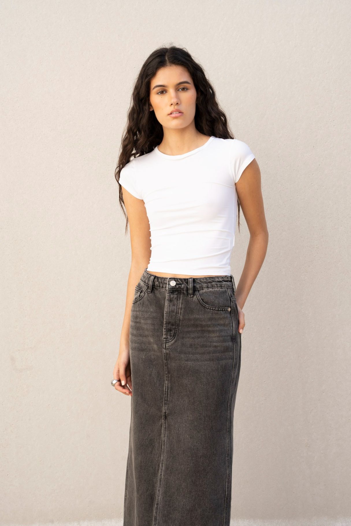 GONNA MIDI IN DENIM
