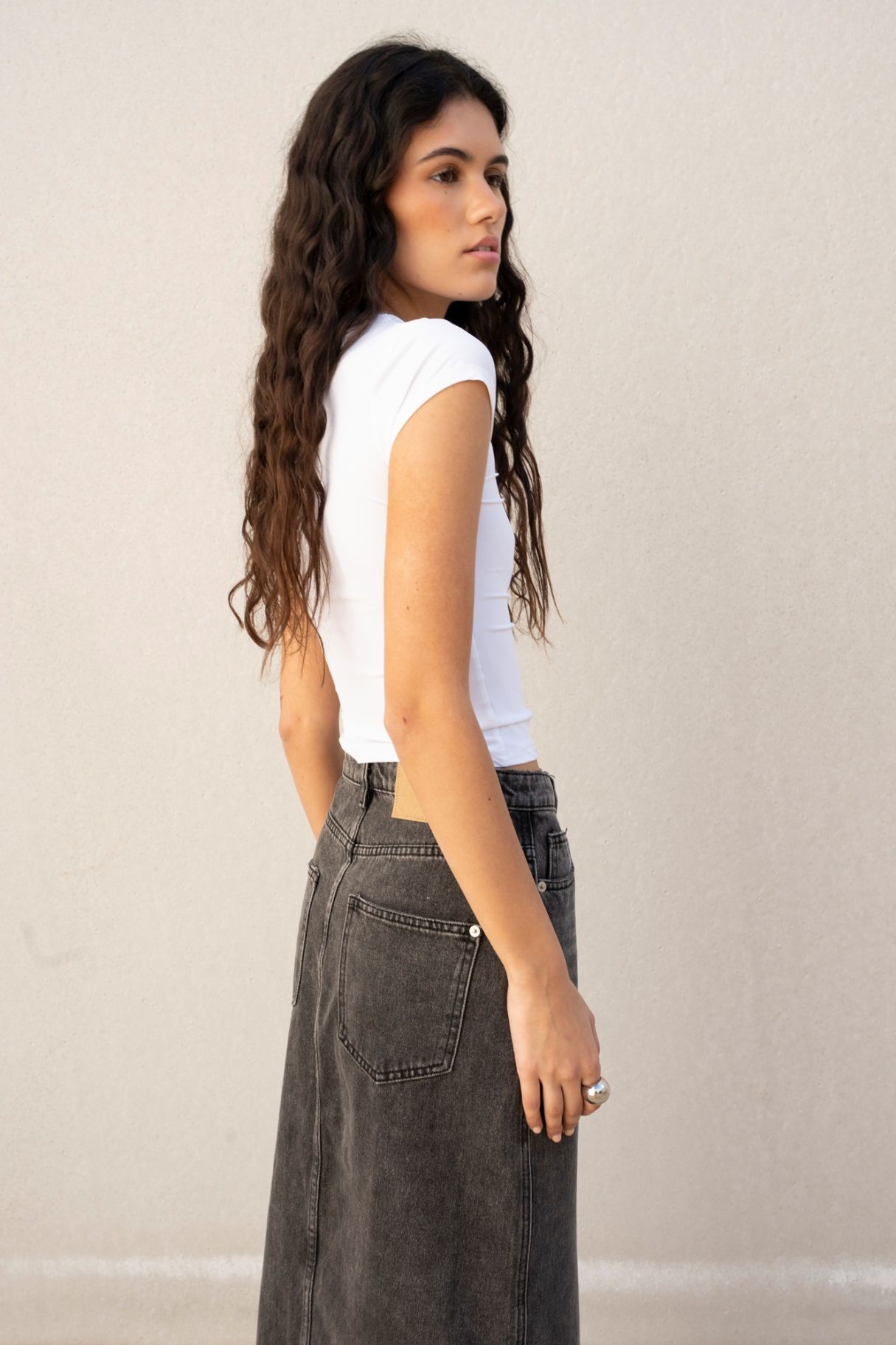 GONNA MIDI IN DENIM