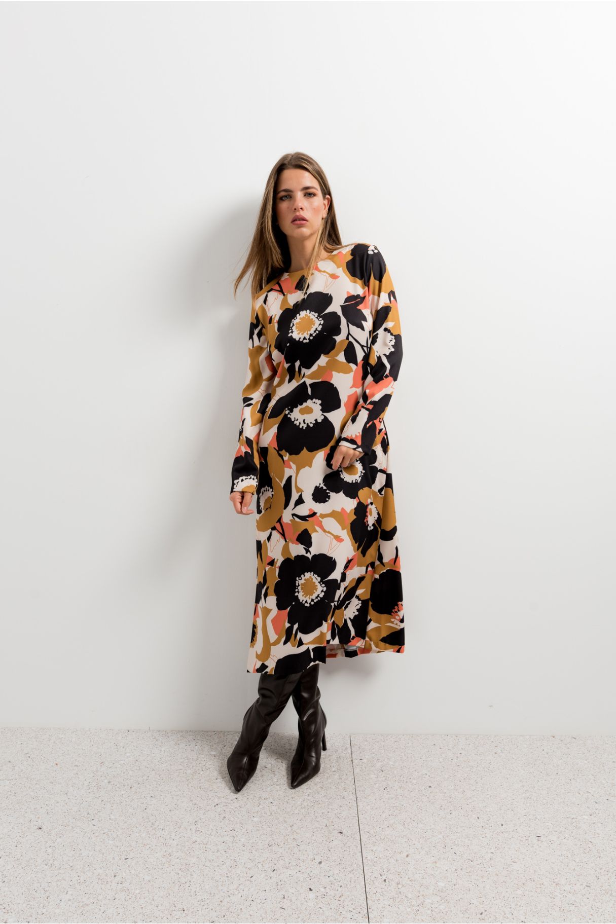 ABITO MIDI CON STAMPA FLOREALE