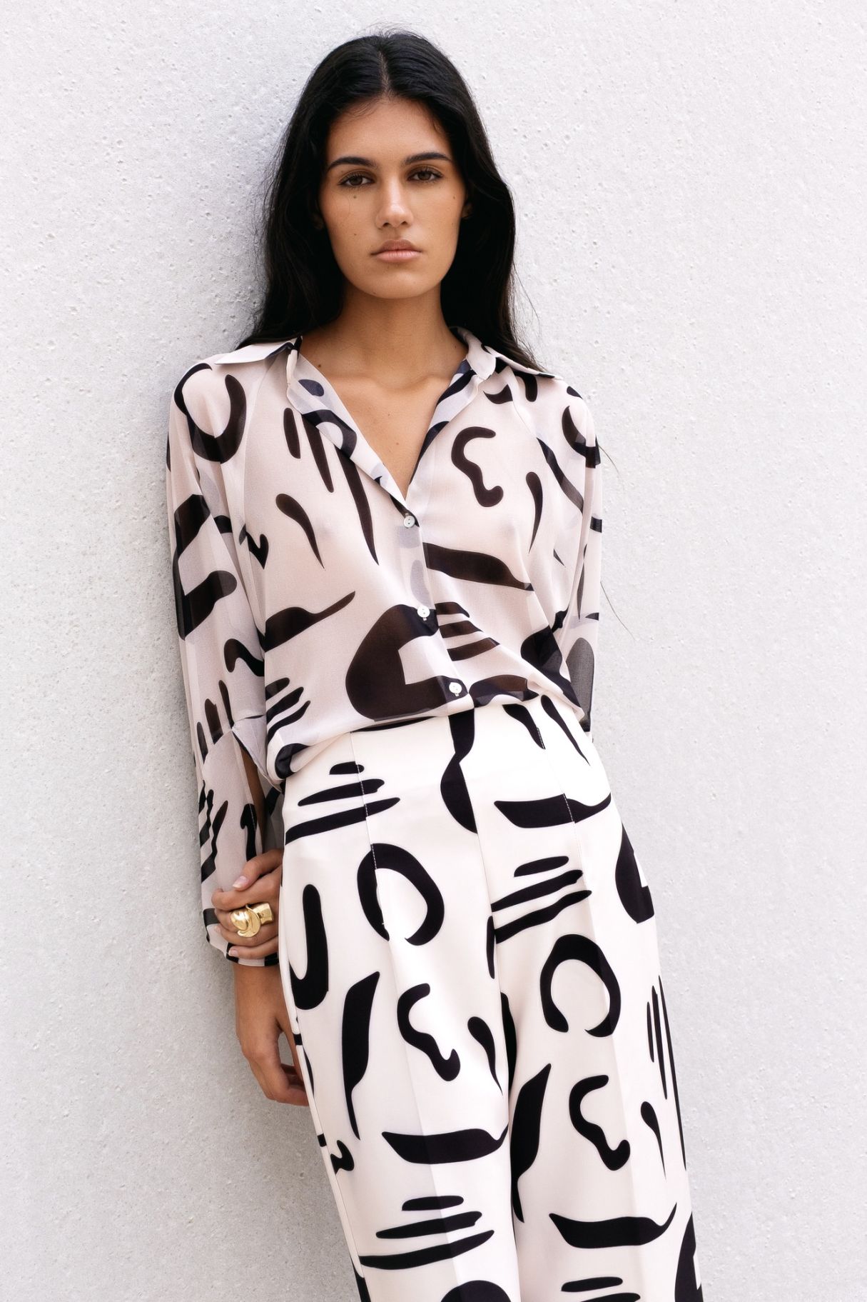 BLUSA IN CHIFFON STAMPATO